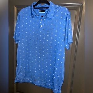 PGA tour Blue and White Polo Shirt